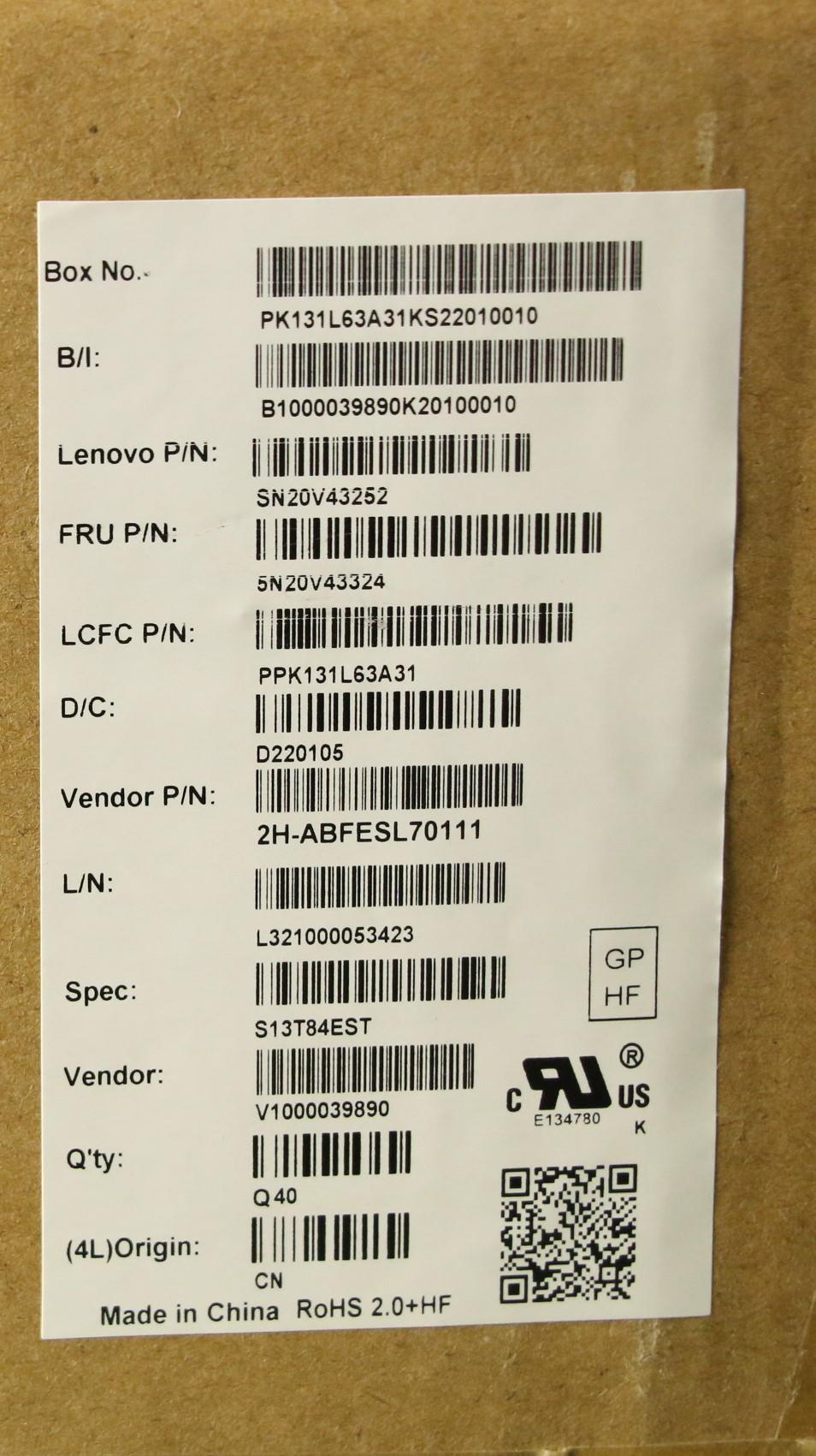 Lenovo Cmsk-Cs20,Bk-Nbl,Pmx,Est - 5N20V43324