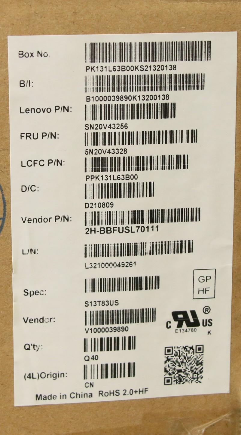 Lenovo USA English Internal Keyboard, Black, Backlit - 5N20V43328