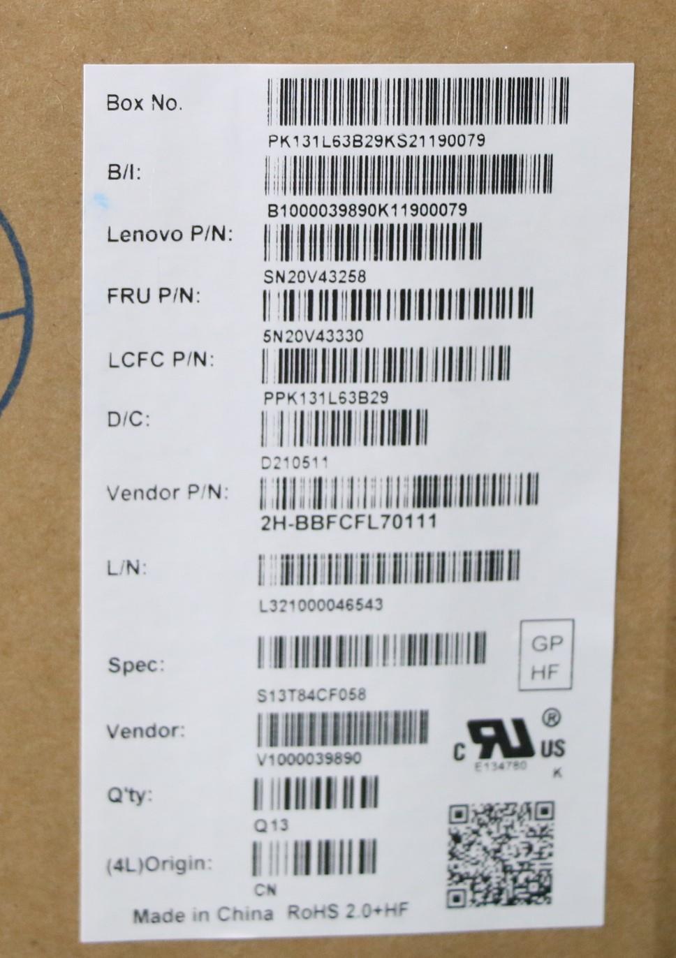 Lenovo Cmsk-Cs20,Bk-Bl,Pmx,058 Fra - 5N20V43330