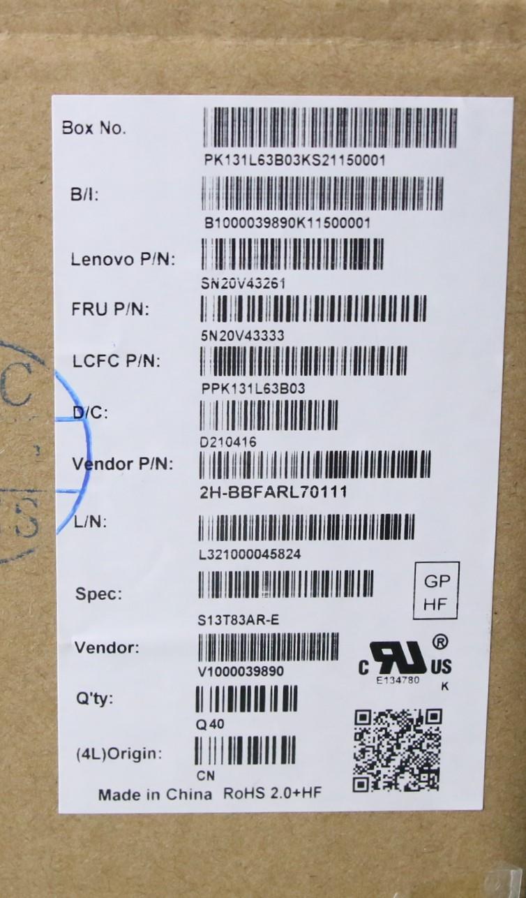 Lenovo Cmsk-Cs20,Bk-Bl,Pmx,Ara - 5N20V43333