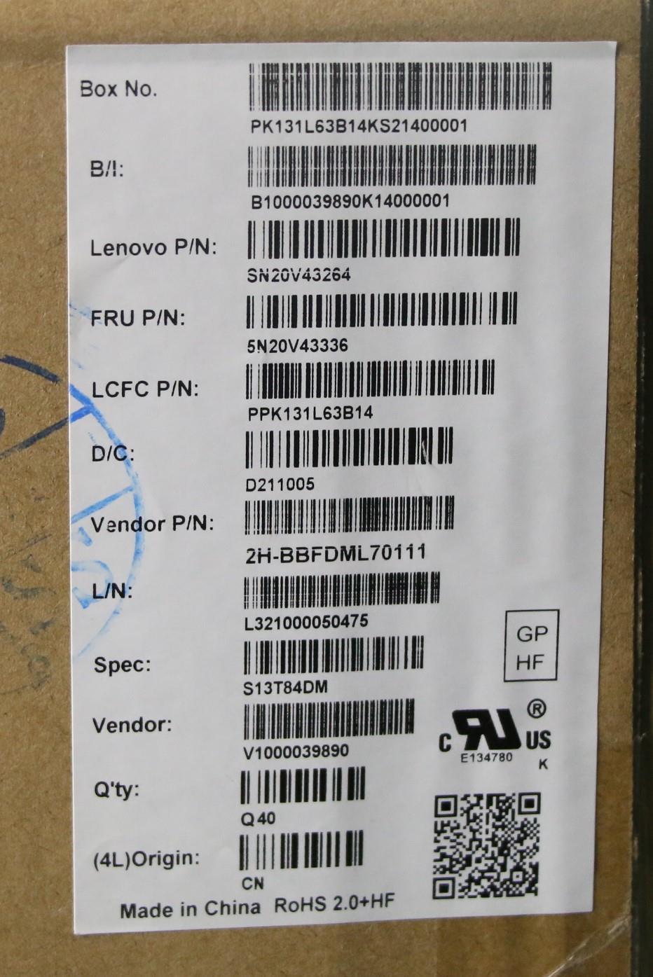 Lenovo Cmsk-Cs20,Bk-Bl,Pmx,Den - 5N20V43336