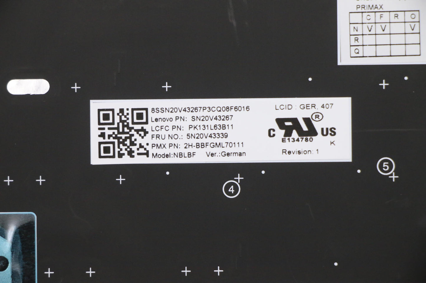 Lenovo Cmsk-Cs20,Bk-Bl,Pmx,Ger - 5N20V43339