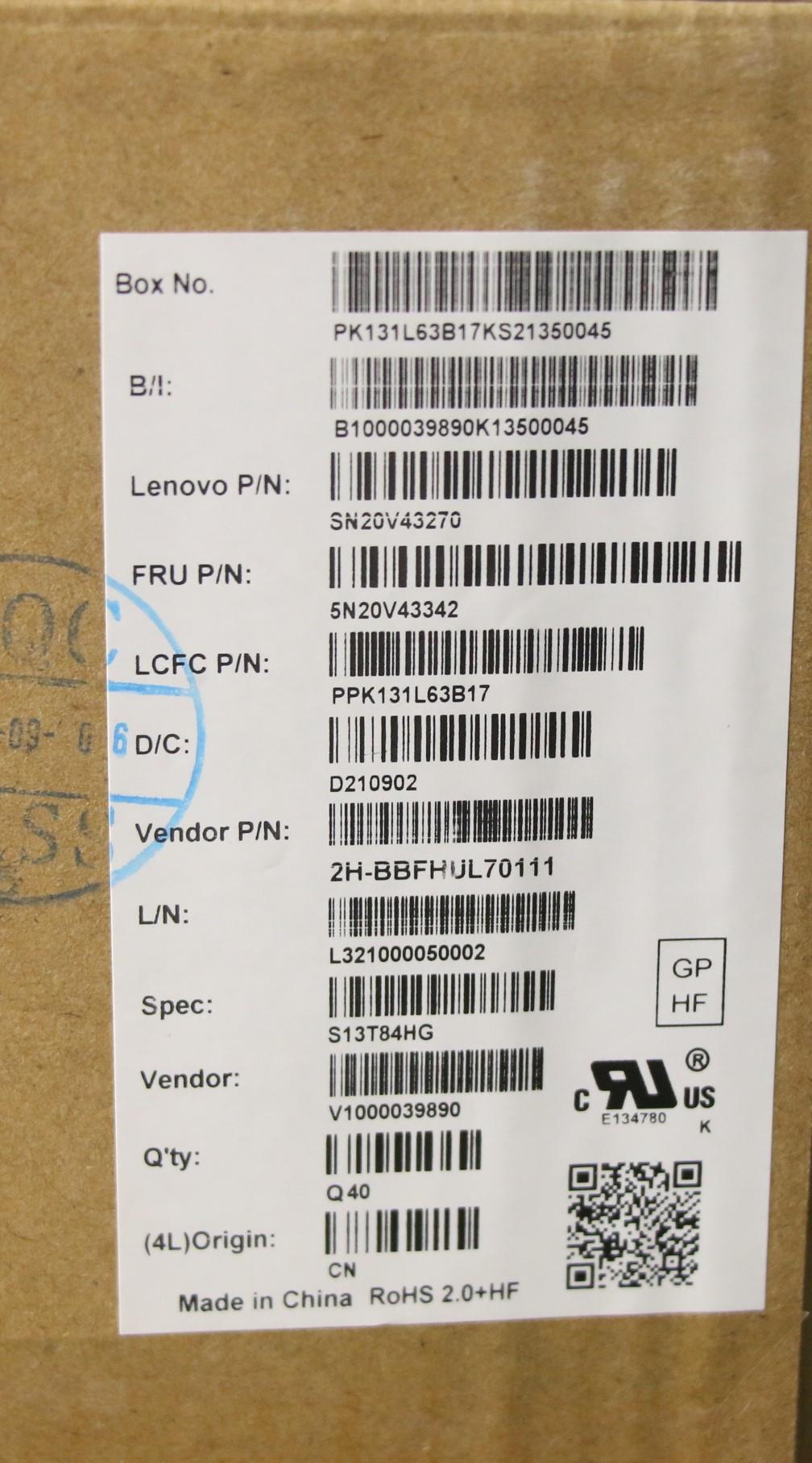 Lenovo Cmsk-Cs20,Bk-Bl,Pmx,Hun - 5N20V43342