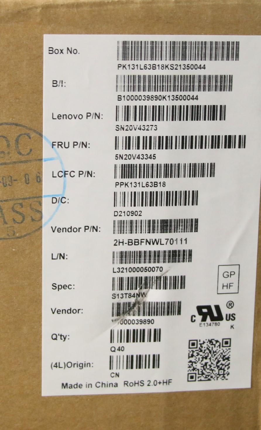 Lenovo Cmsk-Cs20,Bk-Bl,Pmx,Nor - 5N20V43345