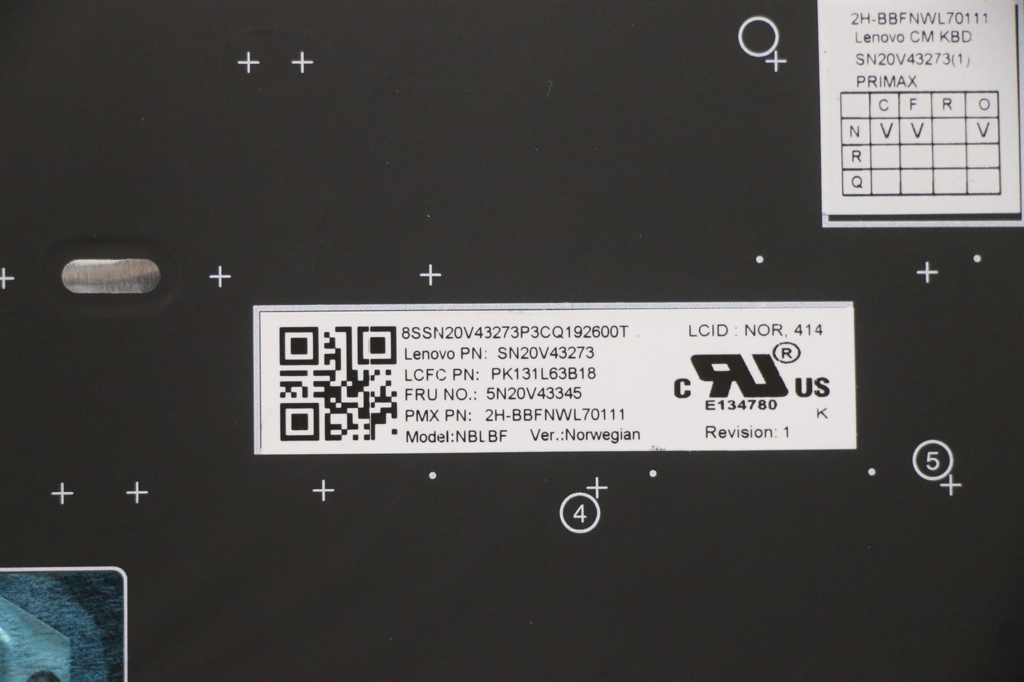 Lenovo Cmsk-Cs20,Bk-Bl,Pmx,Nor - 5N20V43345
