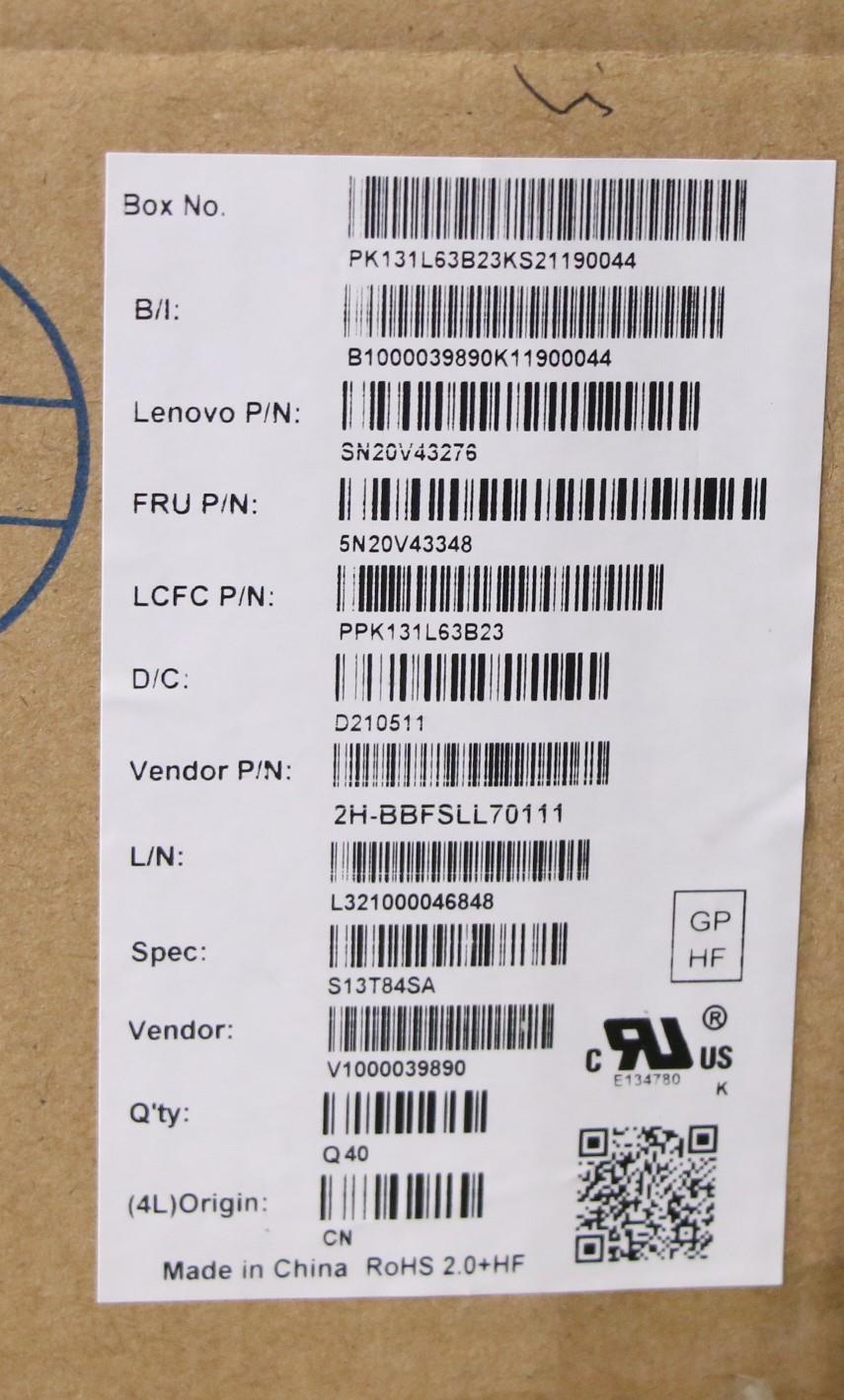 Lenovo Cmsk-Cs20,Bk-Bl,Pmx,Slv - 5N20V43348