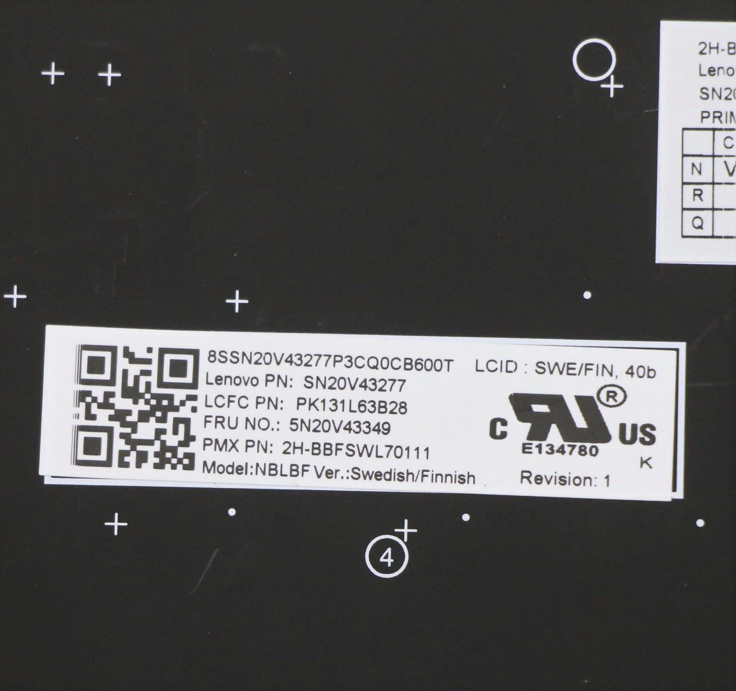 Lenovo Cmsk-Cs20,Bk-Bl,Pmx,Swe/Fin - 5N20V43349