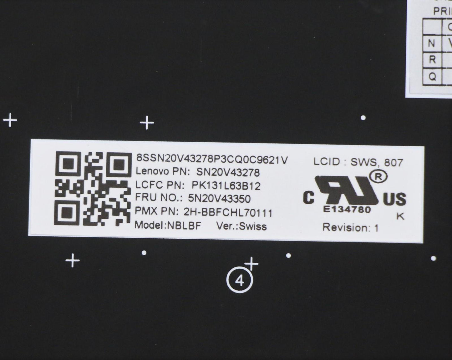 Lenovo Cmsk-Cs20,Bk-Bl,Pmx,Sws - 5N20V43350