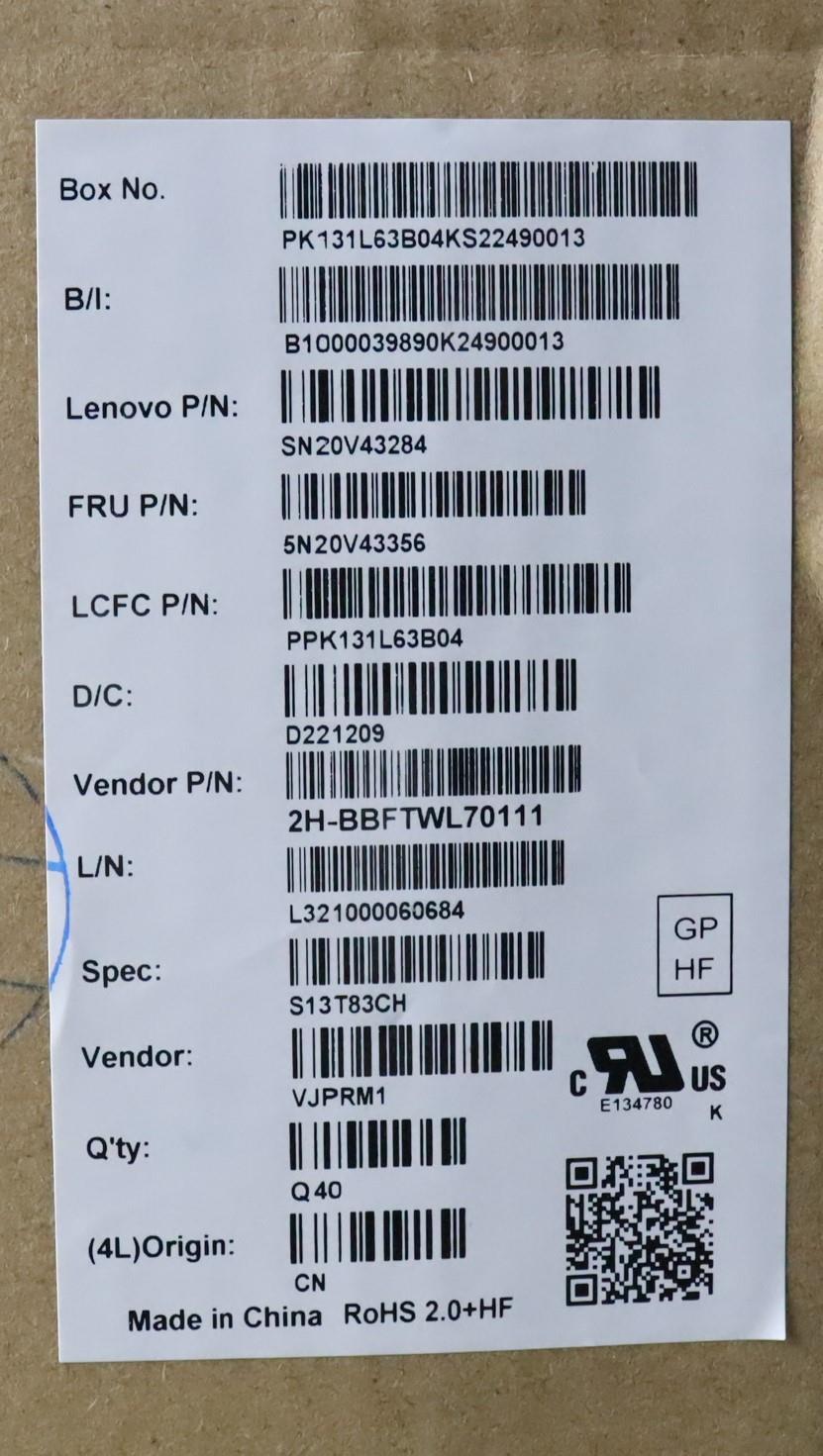 Lenovo Cmsk-Cs20,Bk-Bl,Pmx,Tc - 5N20V43356