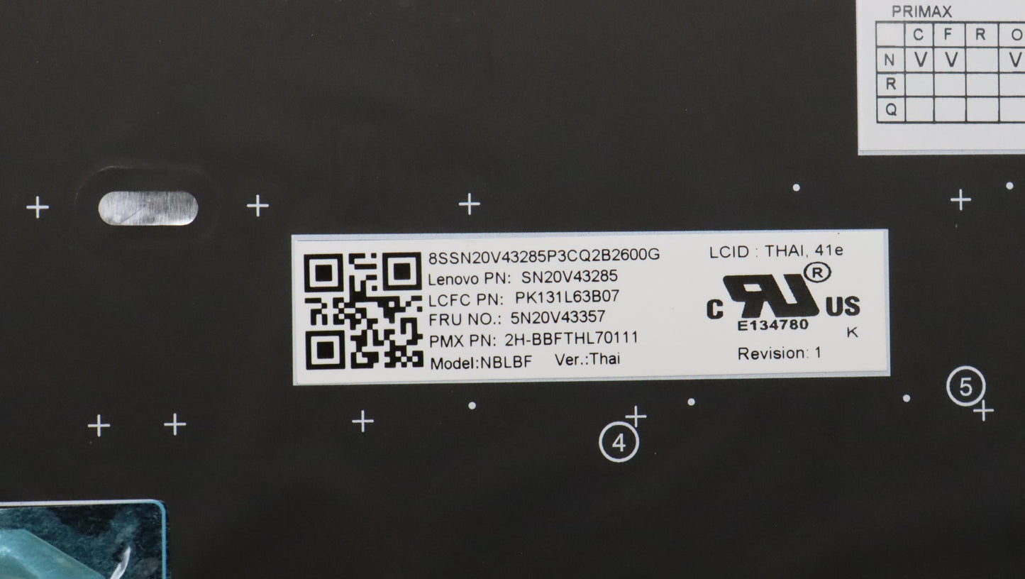 Lenovo Cmsk-Cs20,Bk-Bl,Pmx,Thai - 5N20V43357
