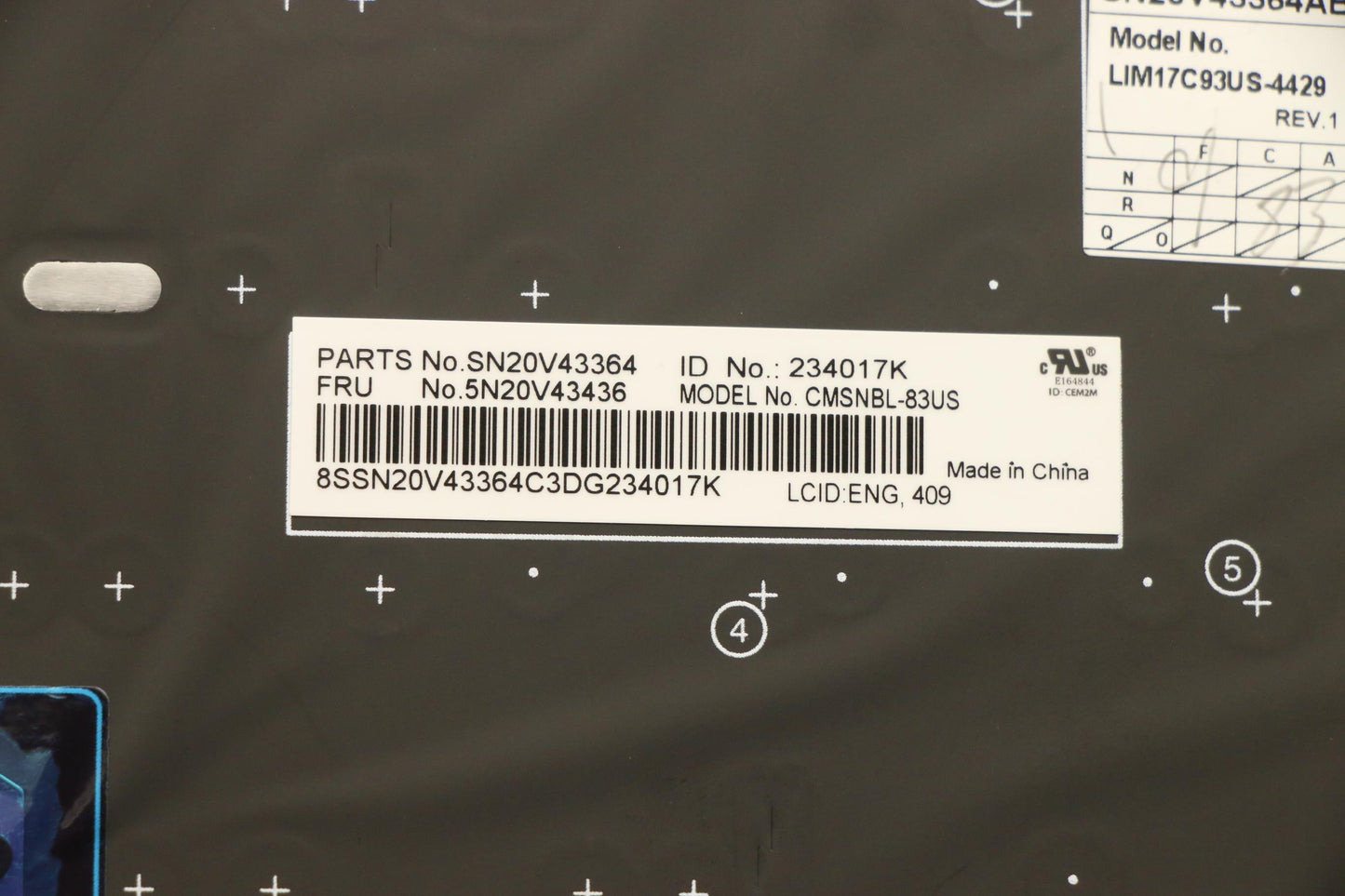 Lenovo Nb_Kyb Cmsk-Cs20Sv-Nblchyeng - 5N20V43436