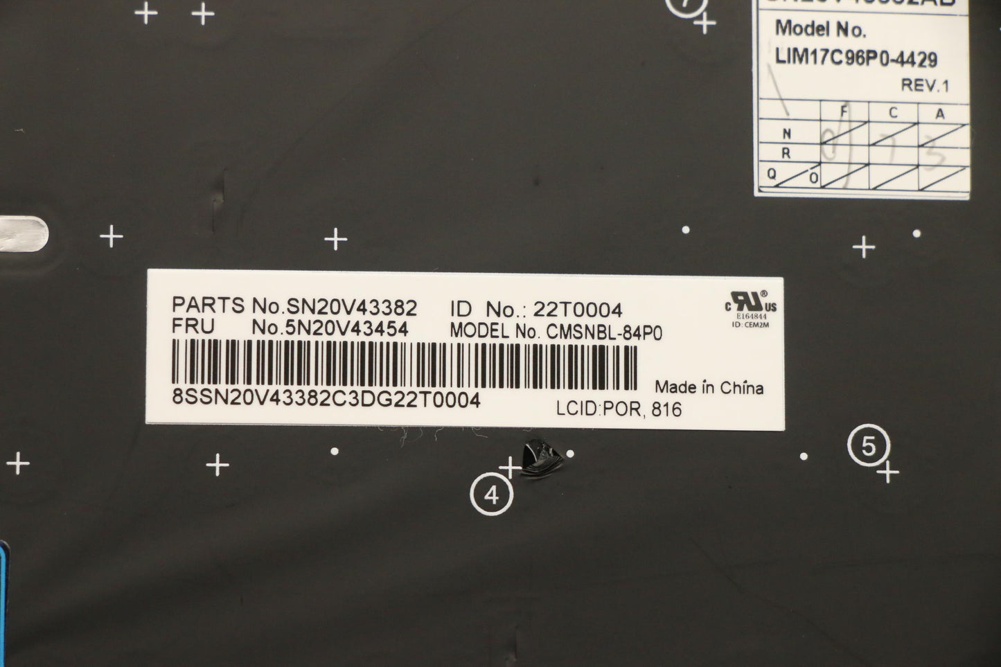 Lenovo Nb_Kyb Cmsk-Cs20Sv-Nblchypor - 5N20V43454