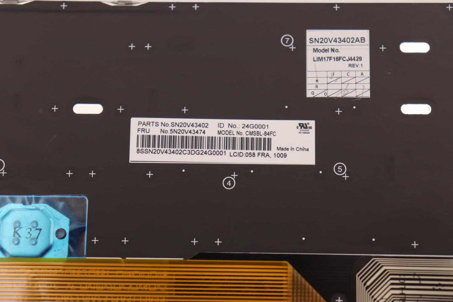 Lenovo Nb_Kyb Cmsk-Cs20Sv-Blchy058 Fr - 5N20V43474