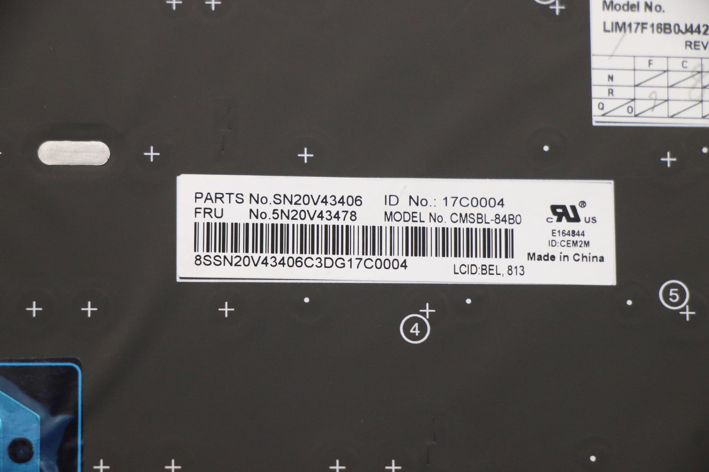 Lenovo Nb_Kyb Cmsk-Cs20Sv-Blchybel - 5N20V43478