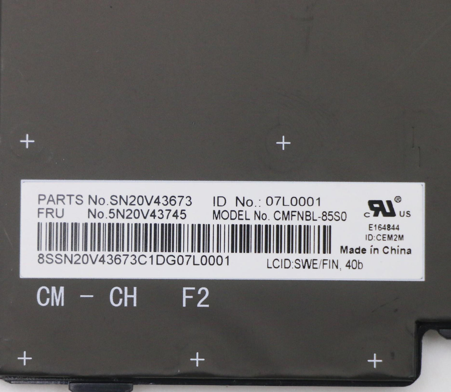 Lenovo Cmfl-Cs20,Bk-Nbl,Chy,Swe/Fin - 5N20V43745