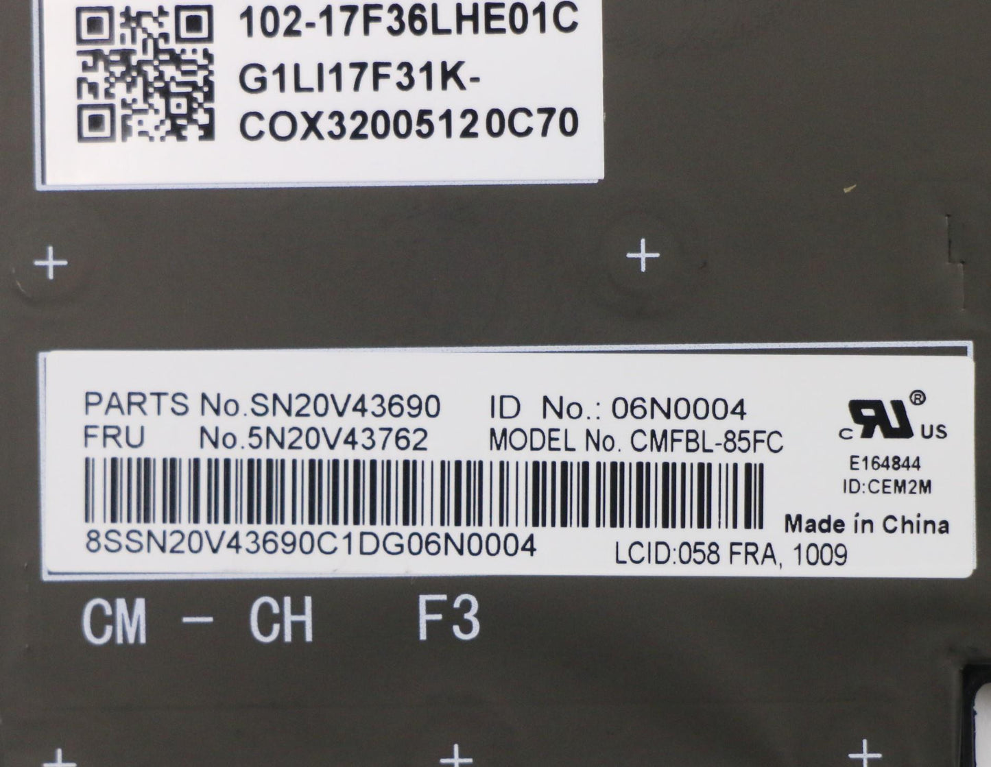 Lenovo Cmfl-Cs20,Bk-Bl,Chy,058 Fra - 5N20V43762