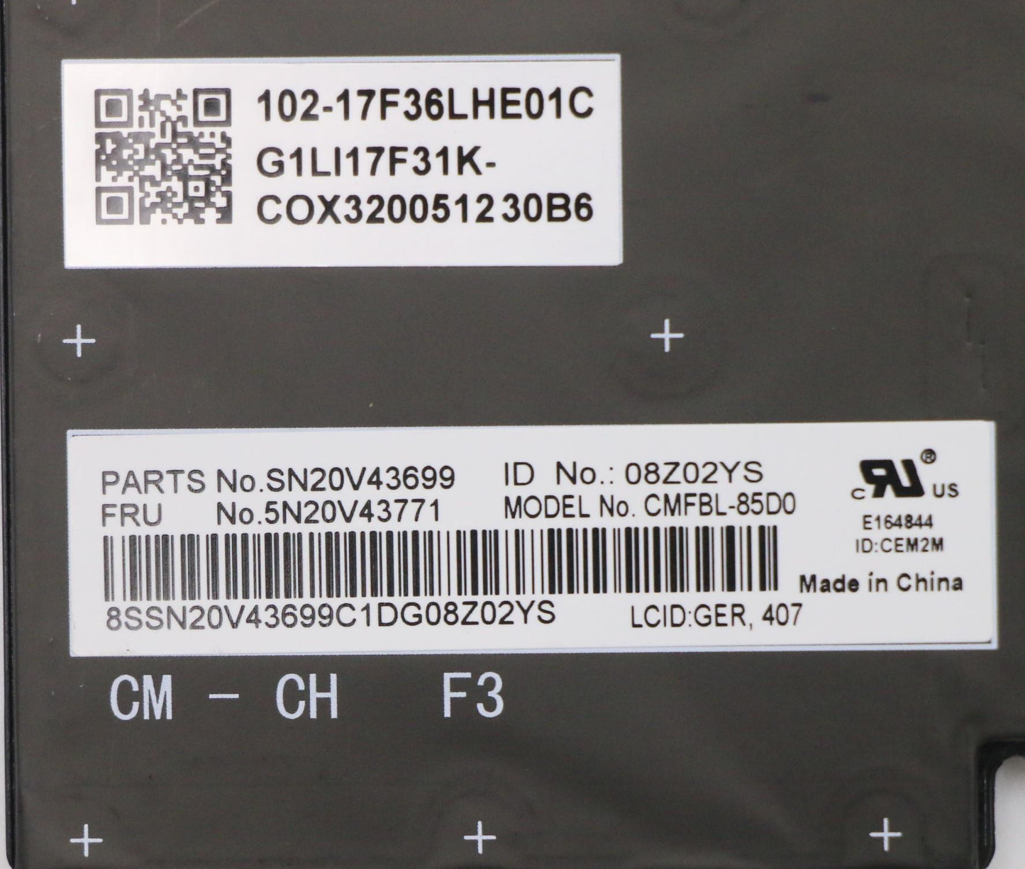 Lenovo Cmfl-Cs20,Bk-Bl,Chy,Ger - 5N20V43771