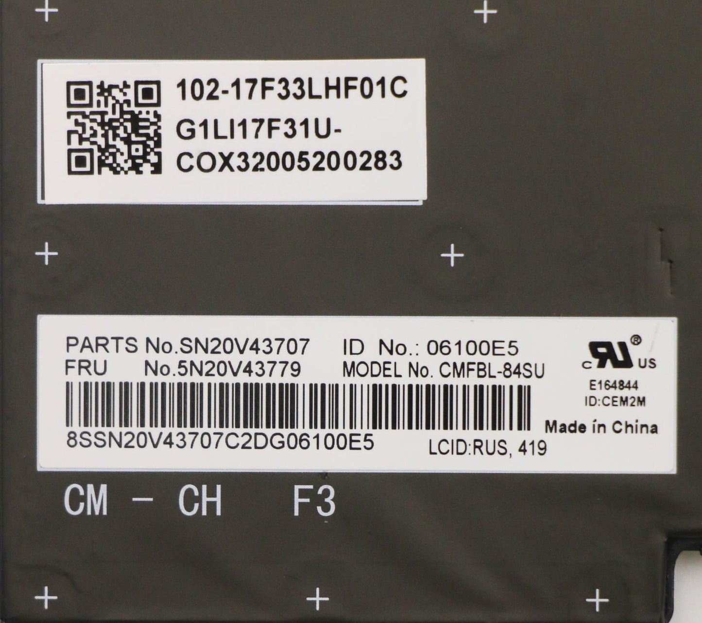 Lenovo Cmfl-Cs20,Bk-Bl,Chy,Rus - 5N20V43779