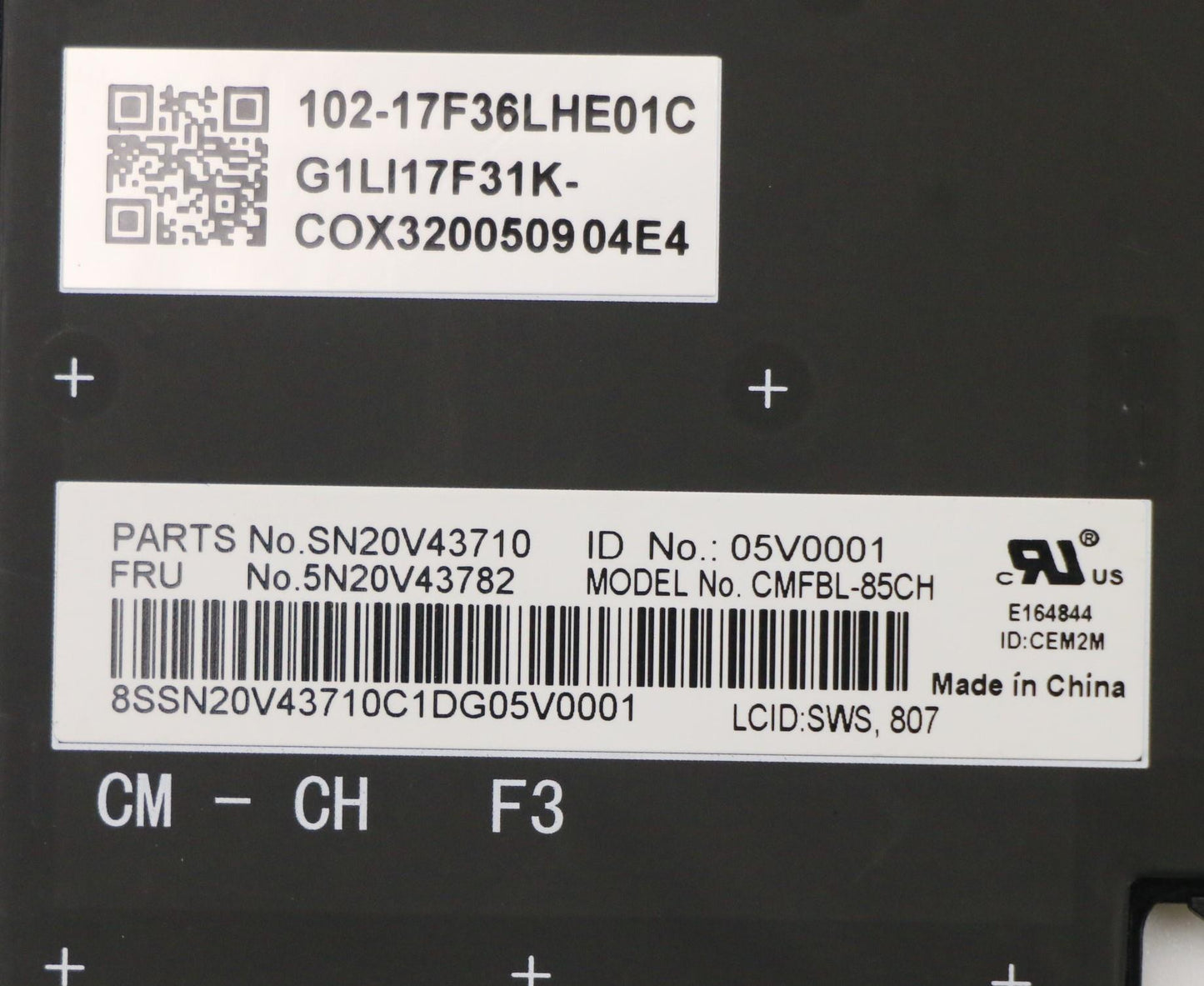 Lenovo Cmfl-Cs20,Bk-Bl,Chy,Sws - 5N20V43782