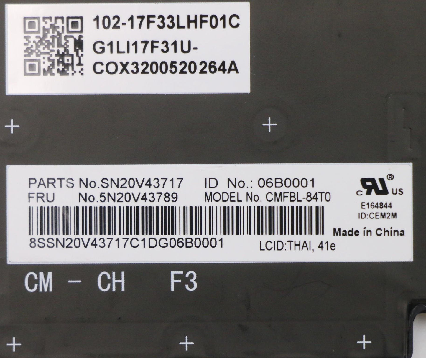 Lenovo Cmfl-Cs20,Bk-Bl,Chy,Thai - 5N20V43789
