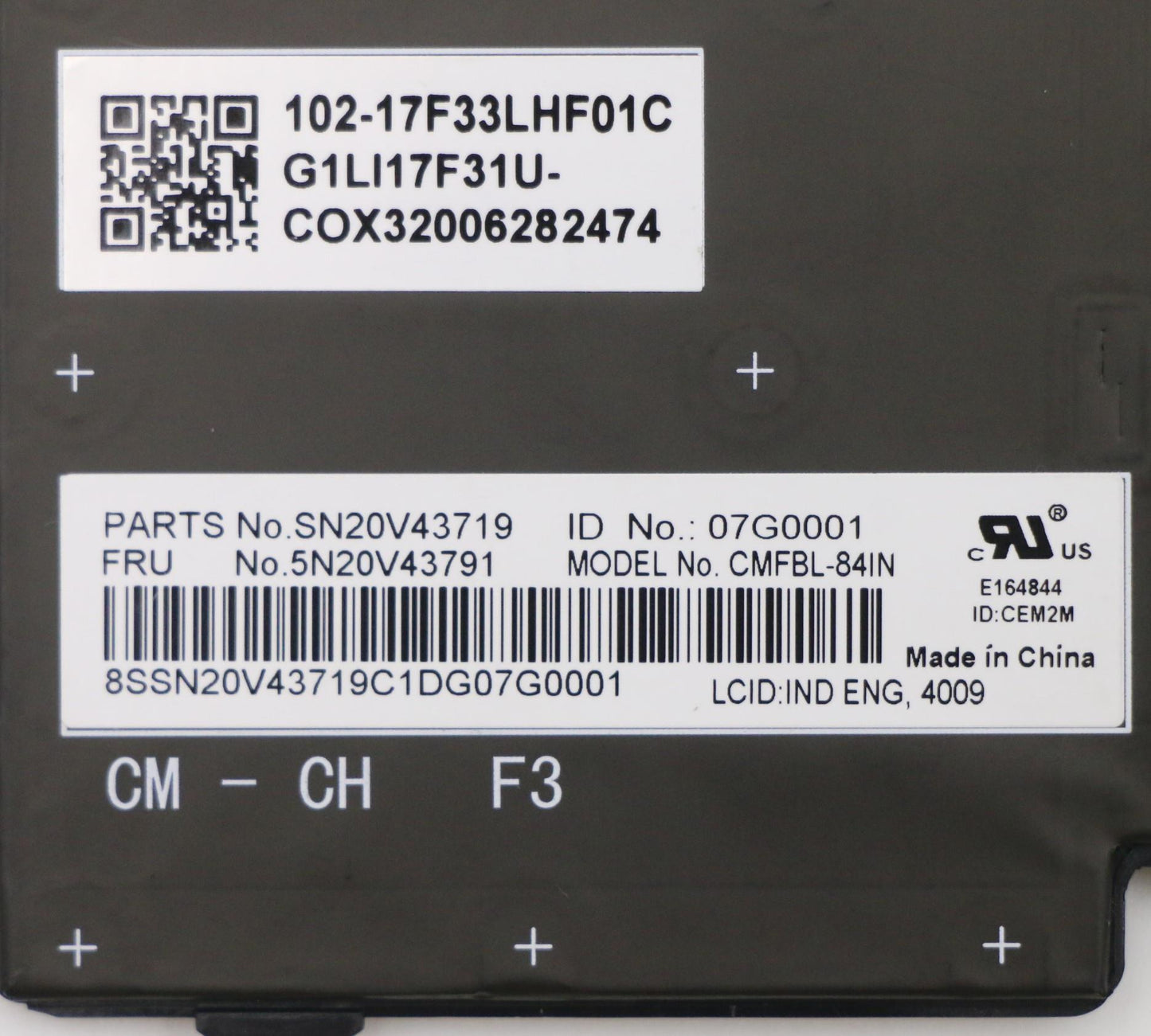 Lenovo Cmfl-Cs20,Bk-Bl,Chy,Ind Eng - 5N20V43791