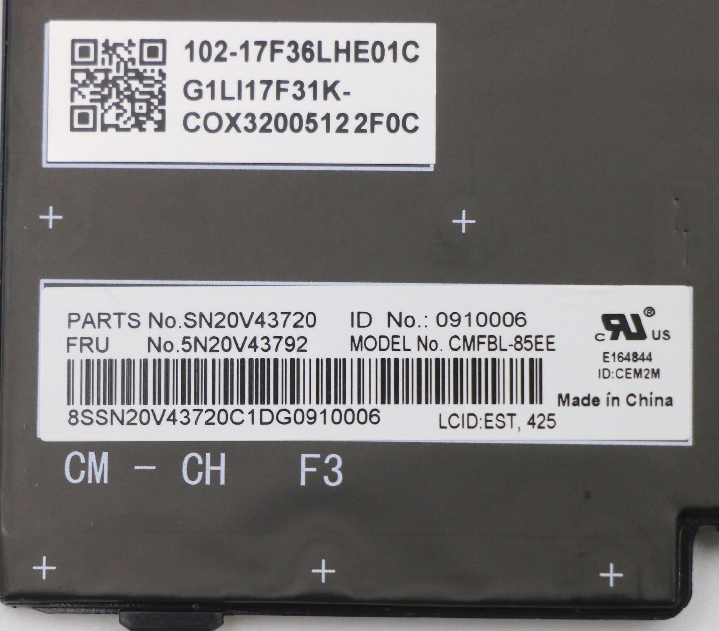 Lenovo Cmfl-Cs20,Bk-Bl,Chy,Est - 5N20V43792