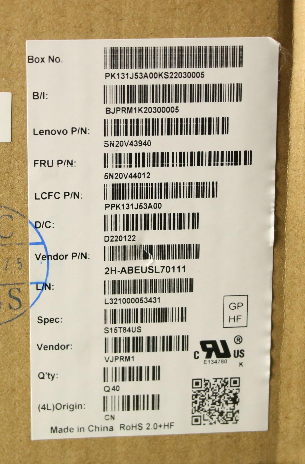 Lenovo - CMFL-CS20, Black, Non-Backlight, PMX, English - 5N20V44012