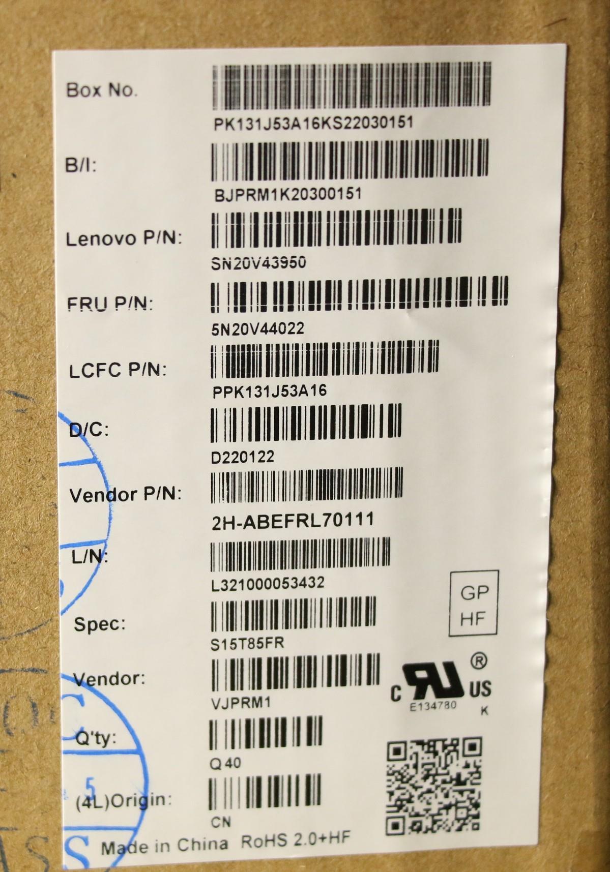 Lenovo Cmfl-Cs20,Bk-Nbl,Pmx,Fra - 5N20V44022