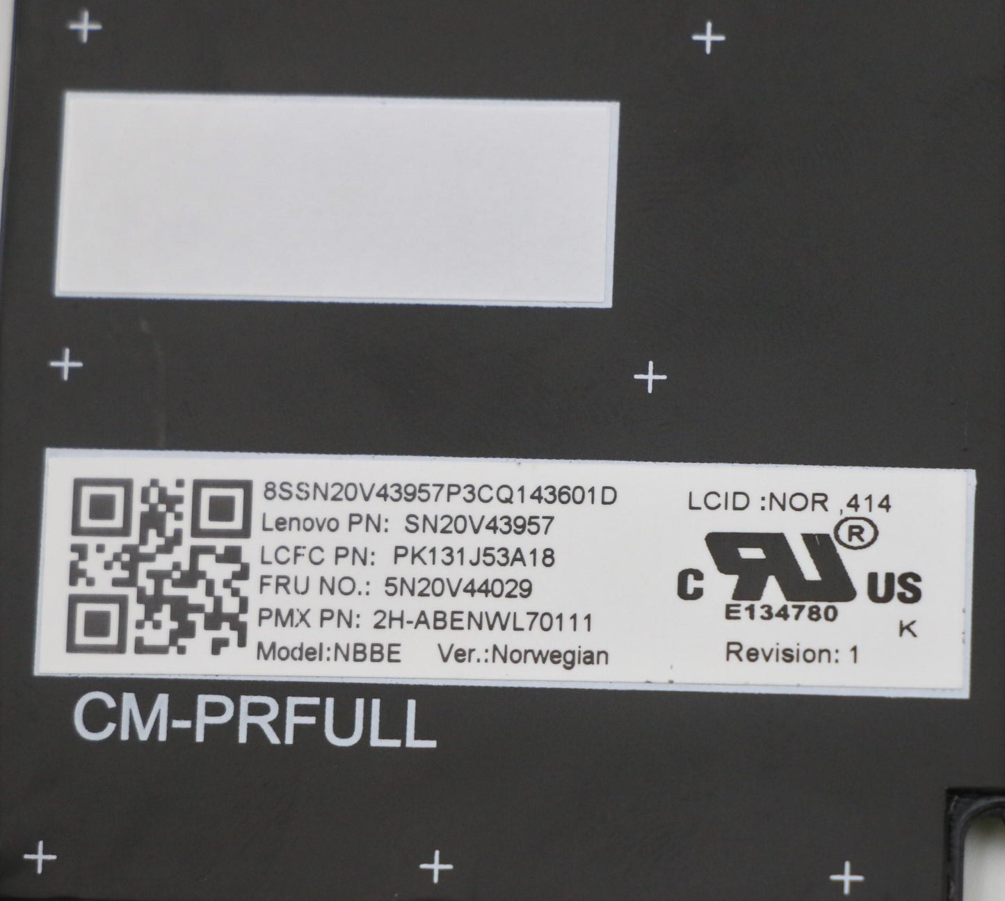 Lenovo Cmfl-Cs20,Bk-Nbl,Pmx,Nor - 5N20V44029