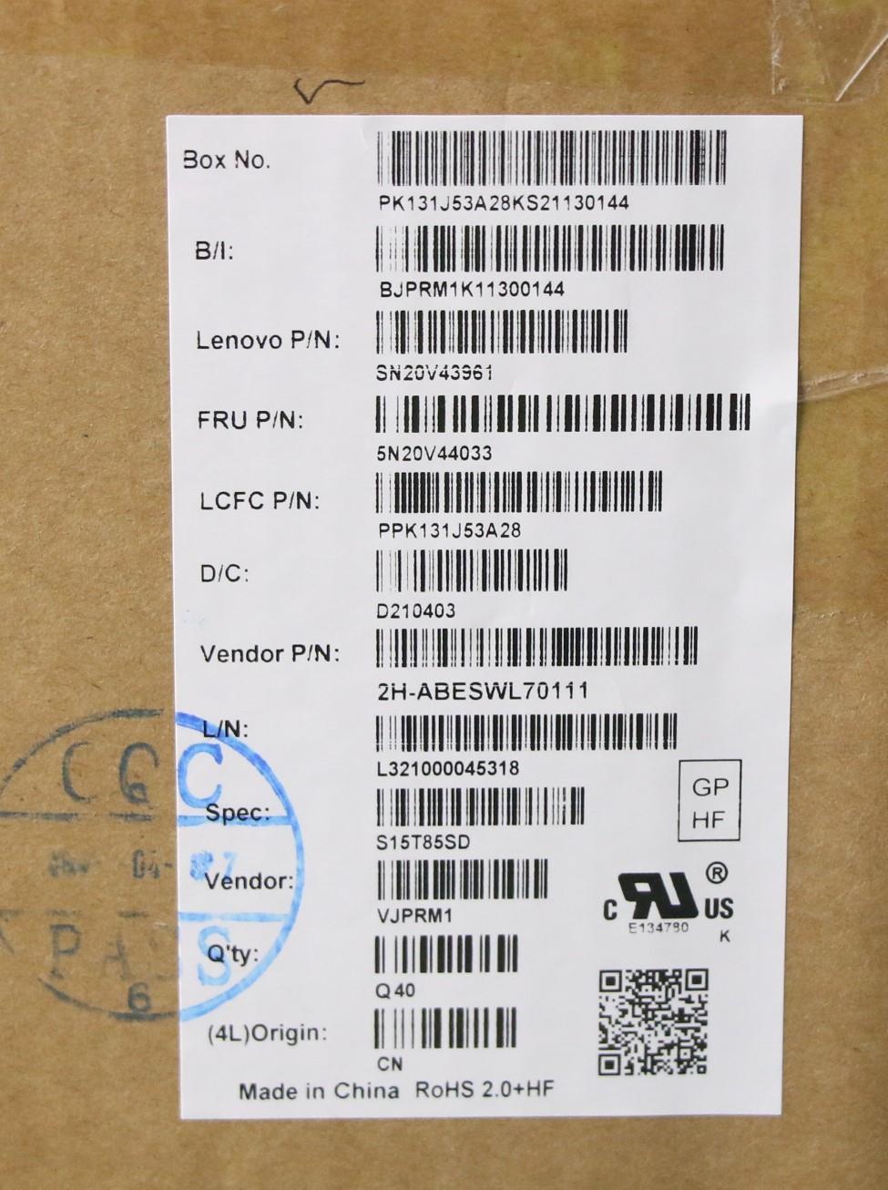 Lenovo Cmfl-Cs20,Bk-Nbl,Pmx,Swe/Fin - 5N20V44033