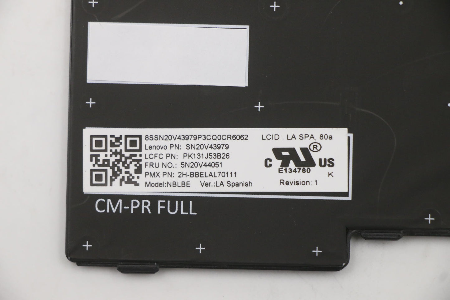 Lenovo Latin American Keyboard, Black, Backlit - 5N20V44051