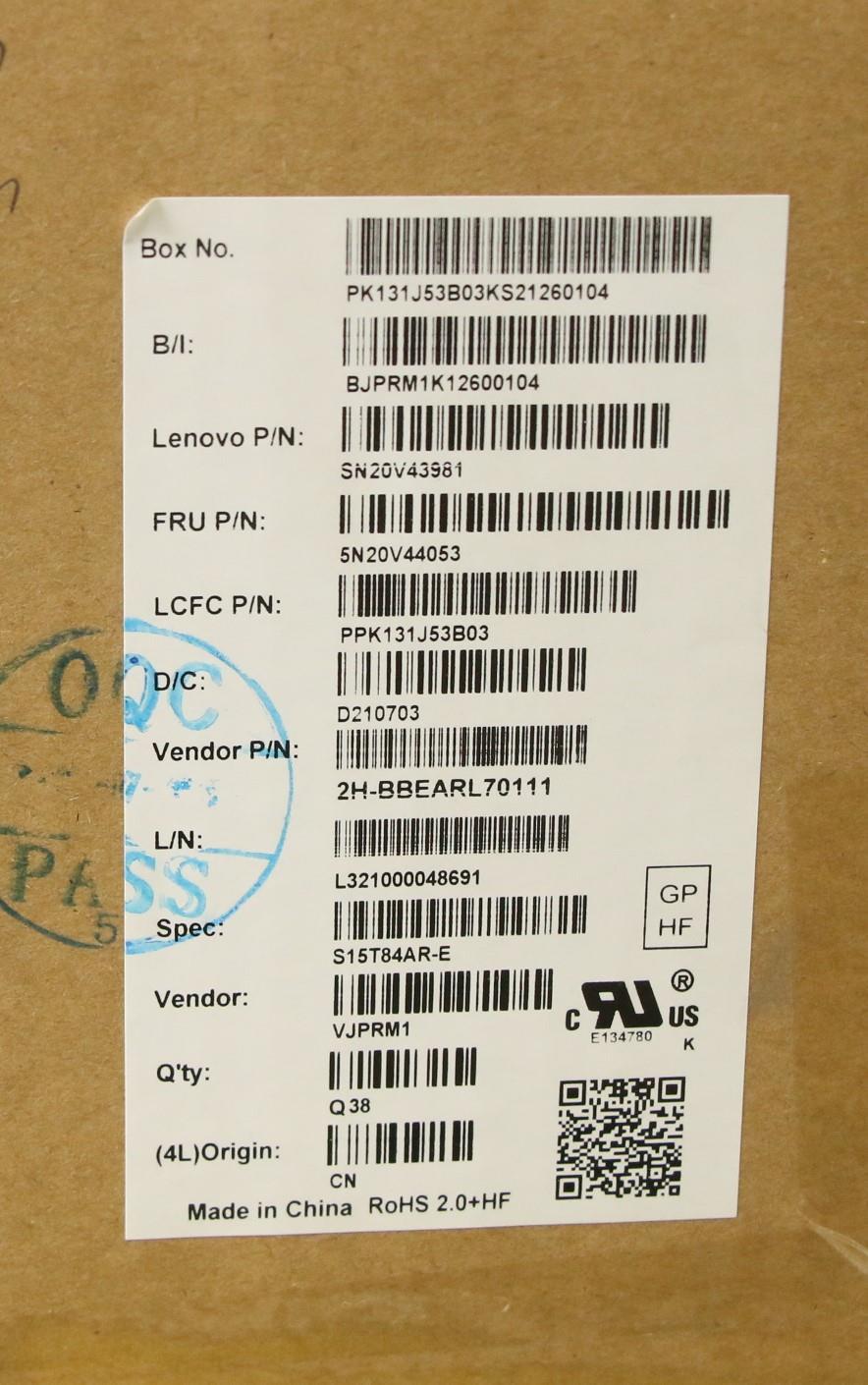 Lenovo Cmfl-Cs20,Bk-Bl,Pmx,Ara - 5N20V44053