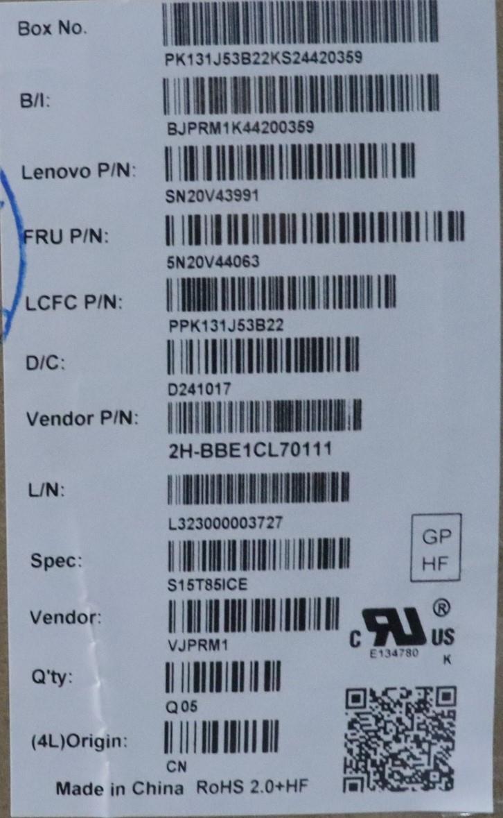 Lenovo Cmfl-Cs20,Bk-Bl,Pmx,Ild - 5N20V44063