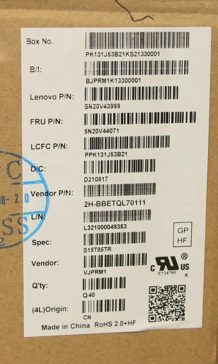 Lenovo Cmfl-Cs20,Bk-Bl,Pmx,Tur - 5N20V44071
