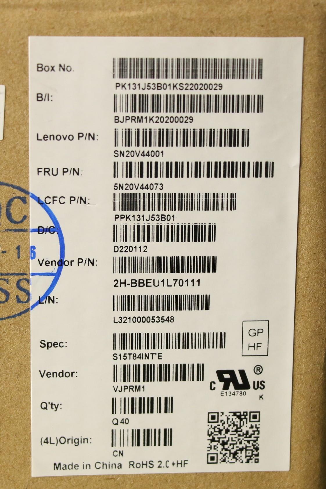 Lenovo Cmfl-Cs20,Bk-Bl,Pmx,Euro Eng - 5N20V44073