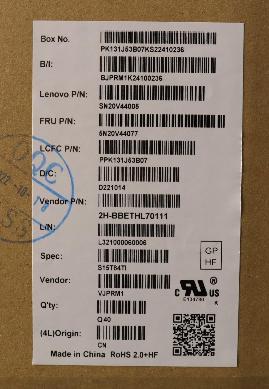 Lenovo Cmfl-Cs20,Bk-Bl,Pmx,Thai - 5N20V44077