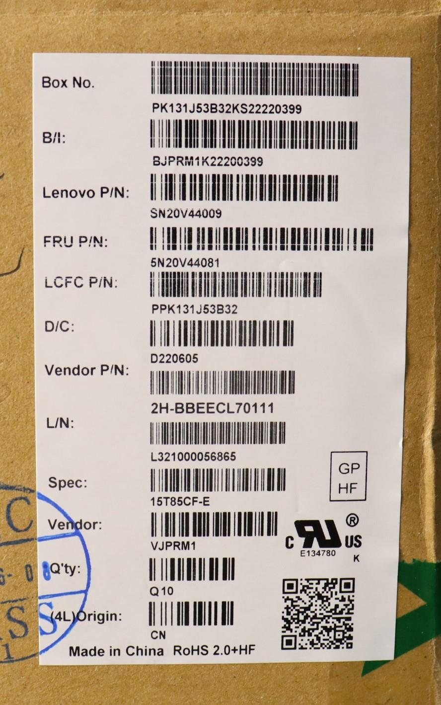 Lenovo Cmfl-Cs20,Bk-Bl,Pmx,Fra/Eng - 5N20V44081