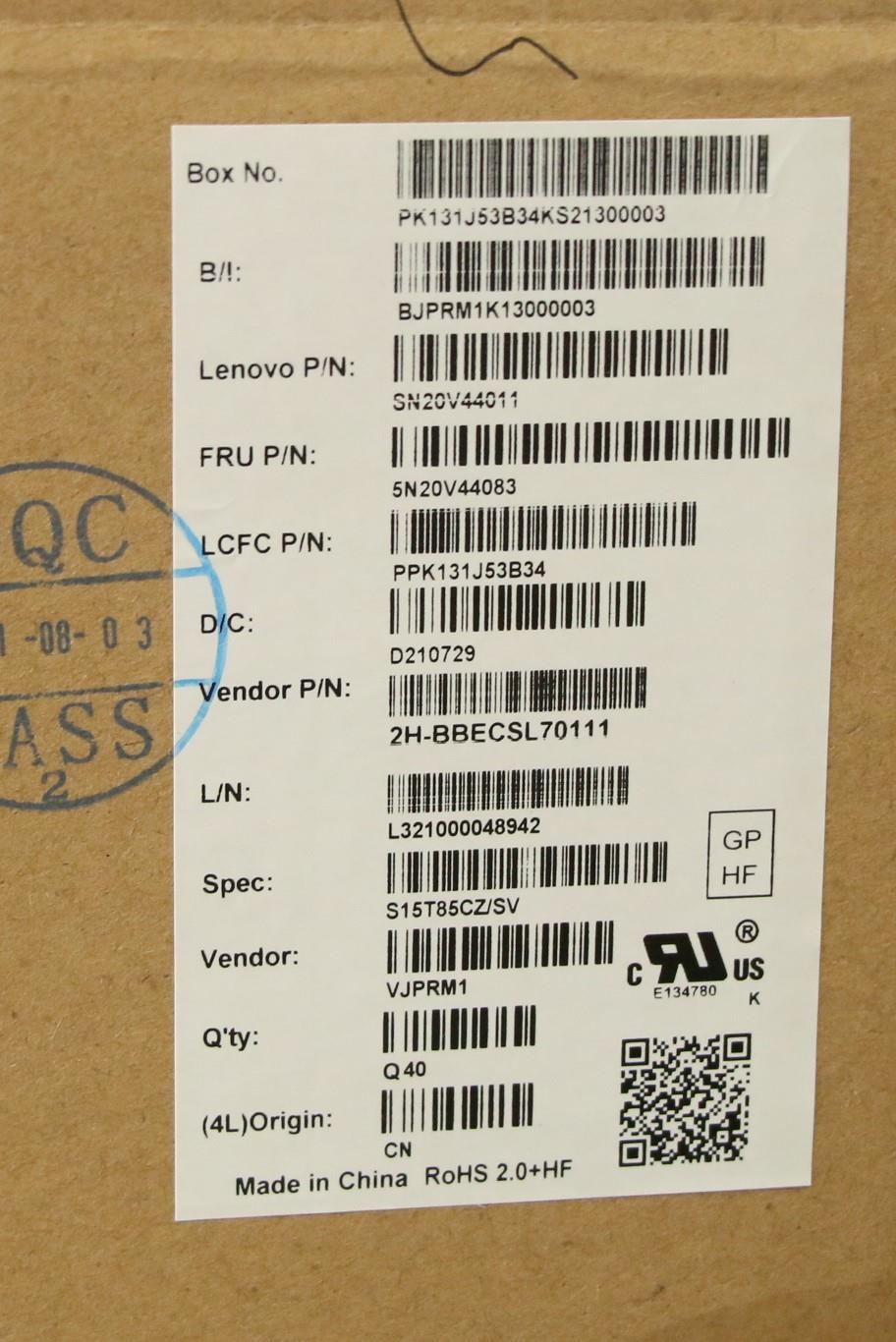 Lenovo Cmfl-Cs20,Bk-Bl,Pmx,Cze/Slk - 5N20V44083