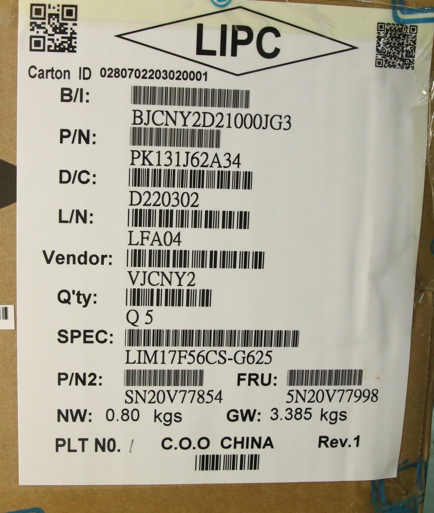 Lenovo Cmnm-Cs20,Bk-Nbl,Chy,Cze/Slk - 5N20V77998