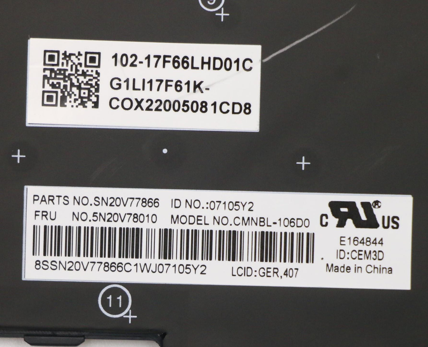 Lenovo Cmnm-Cs20,Bk-Bl,Chy,Ger - 5N20V78010