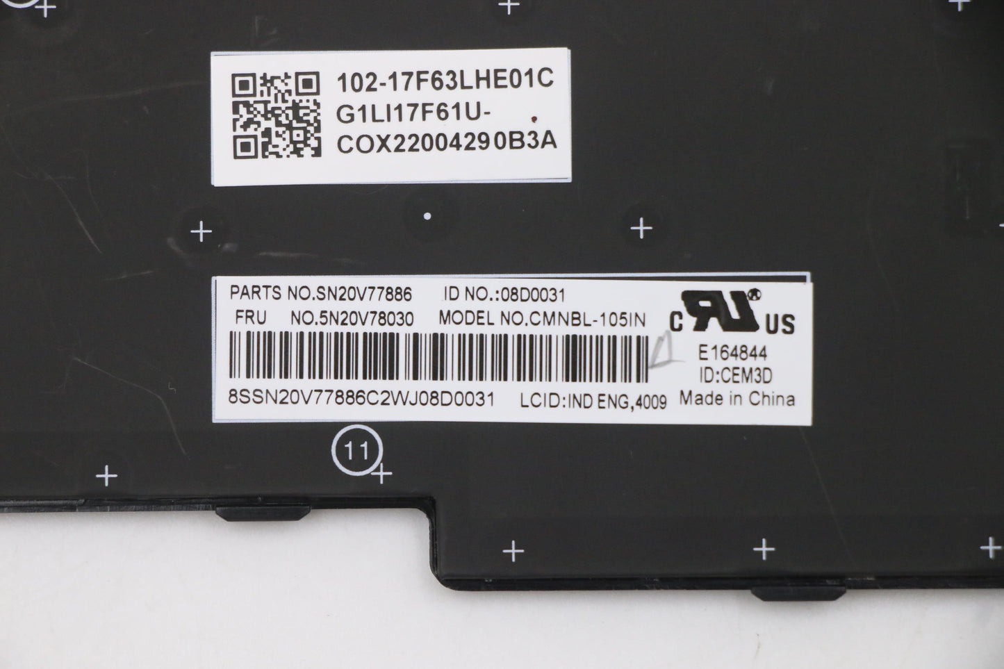 Lenovo Cmnm-Cs20,Bk-Bl,Chy,Ind Eng - 5N20V78030