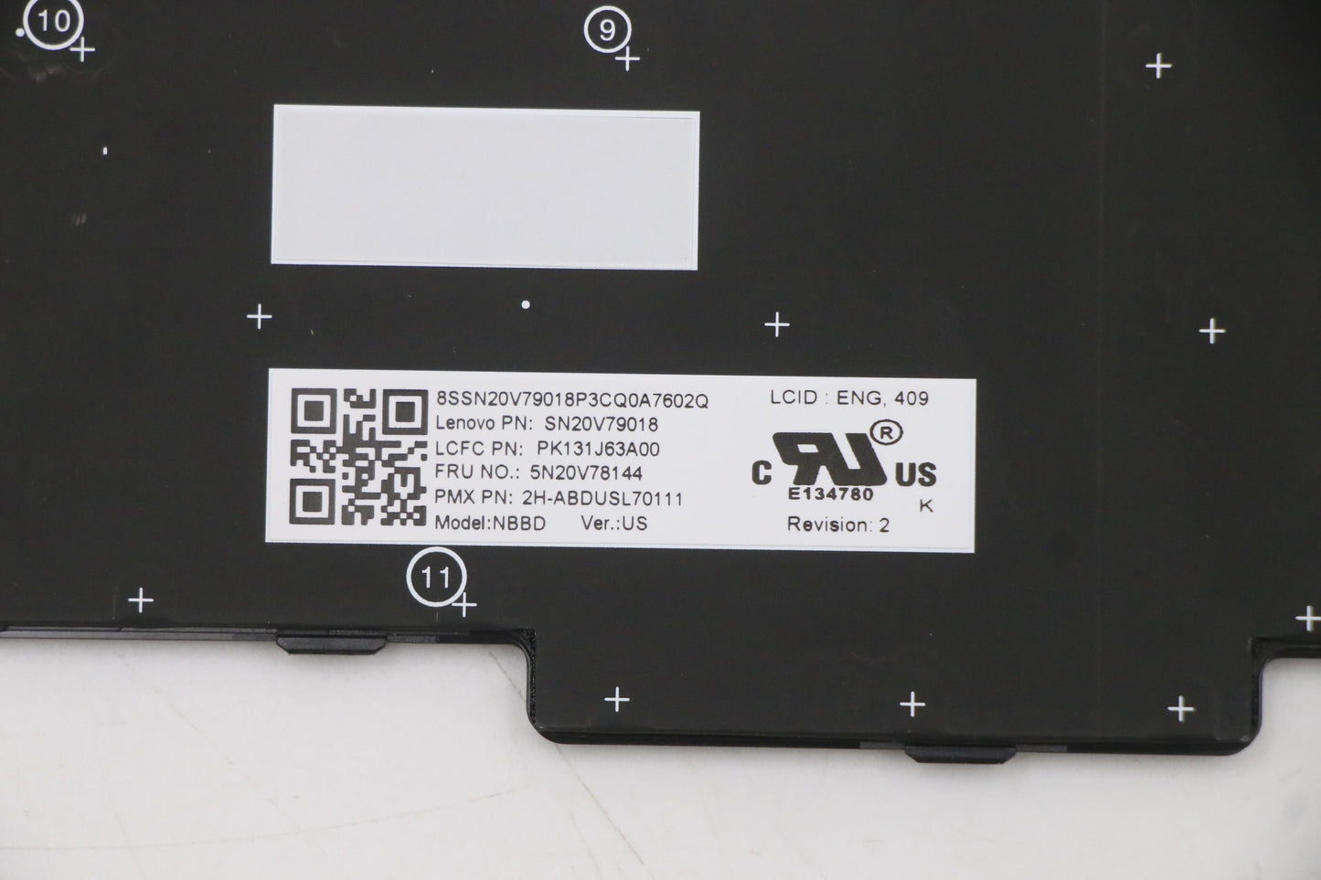 Lenovo Internal Keyboard, USA English, Black, Non-Backlit, with Number Pad - 5N20V78144