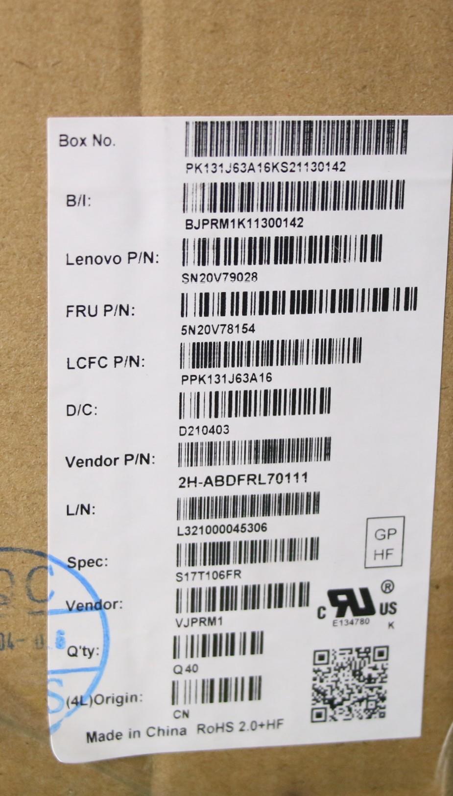 Lenovo Cmnm-Cs20,Bk-Nbl,Pxm,Fra - 5N20V78154