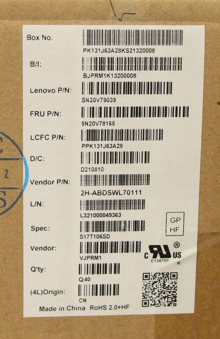 Lenovo Cmnm-Cs20,Bk-Nbl,Pxm,Swe/Fin - 5N20V78165