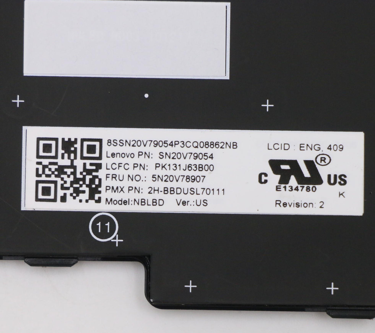 Lenovo USA English Internal Keyboard, Black, Backlit, with Number Pad - 5N20V78907