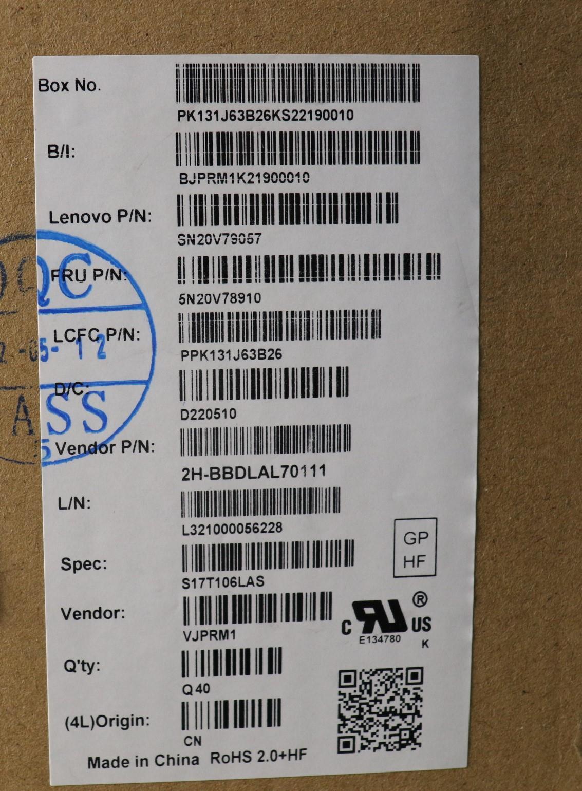 Lenovo Internal Keyboard, Black Backlit, LA SPA Layout - 5N20V78910