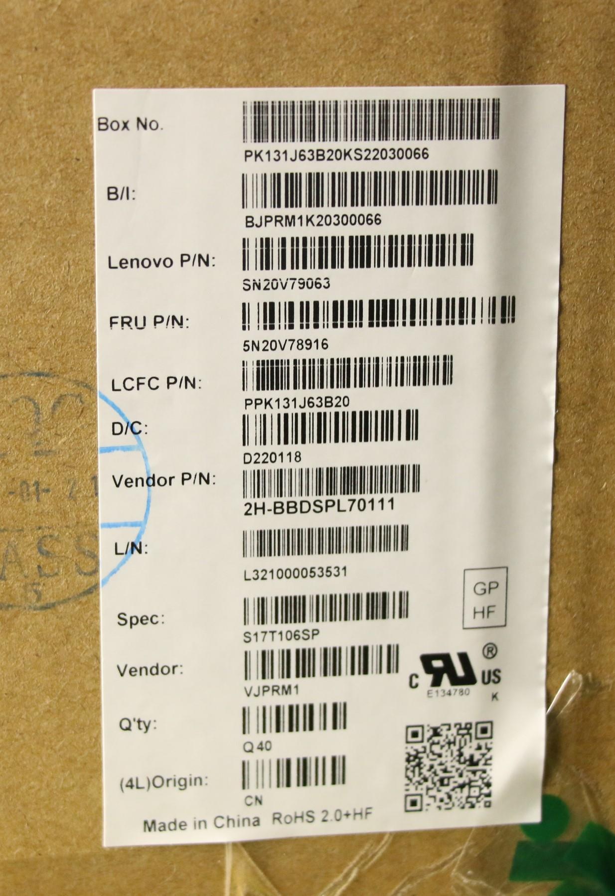 Lenovo Cmnm-Cs20,Bk-Bl,Pmx,Spa - 5N20V78916