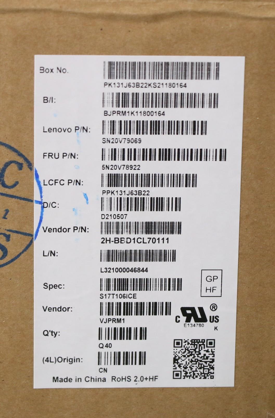 Lenovo Cmnm-Cs20,Bk-Bl,Pmx,Ild - 5N20V78922