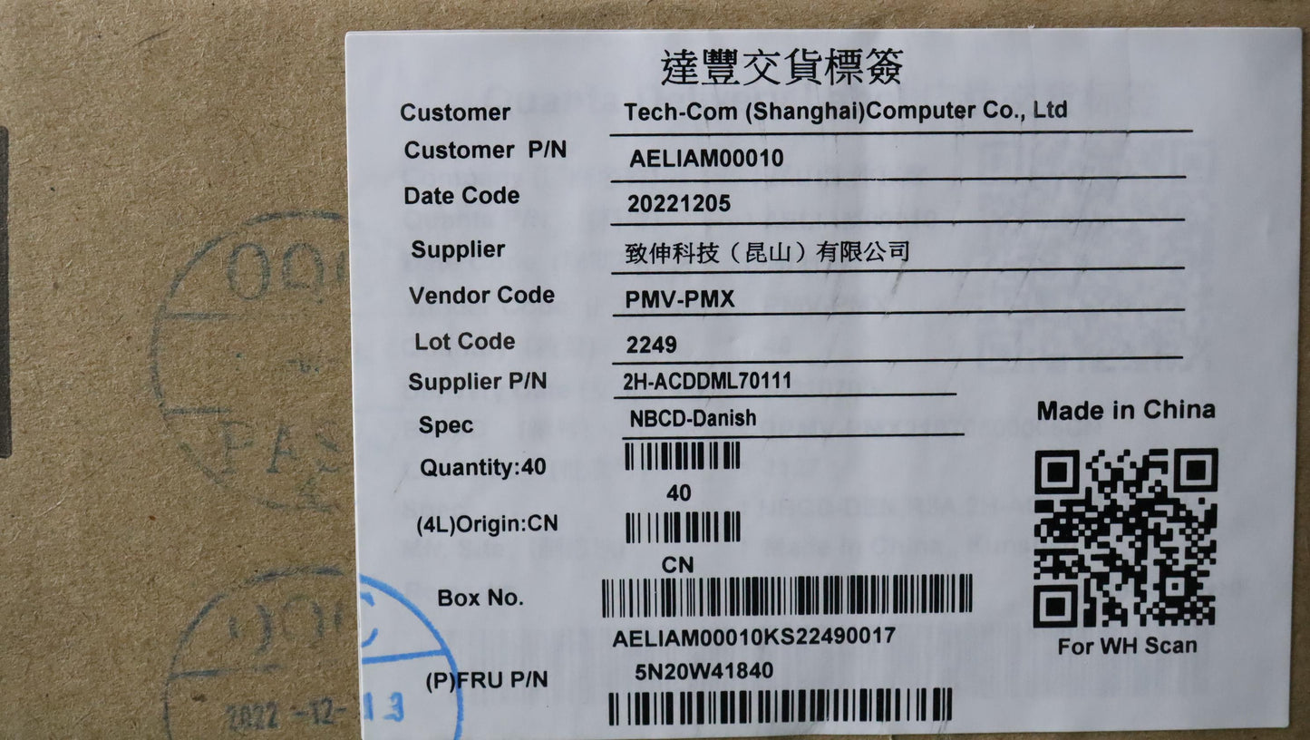 Lenovo 11E Sh Kbd Bk-Nonbl,Pmx,Den - 5N20W41840