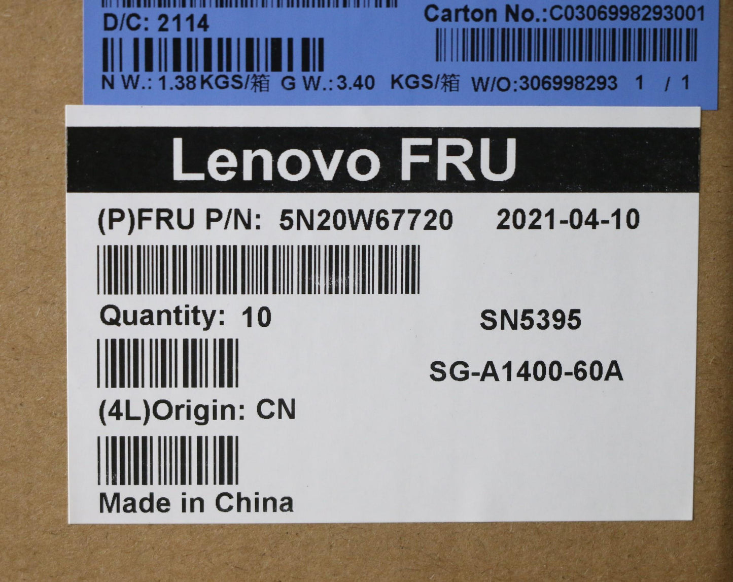 Lenovo Keyboard, Internal - 5N20W67720